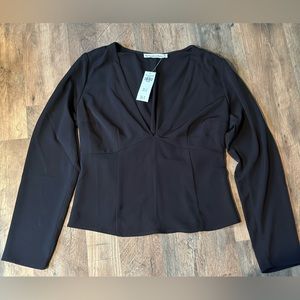 NWT Abercrombie Long-Sleeve Deep-V Top